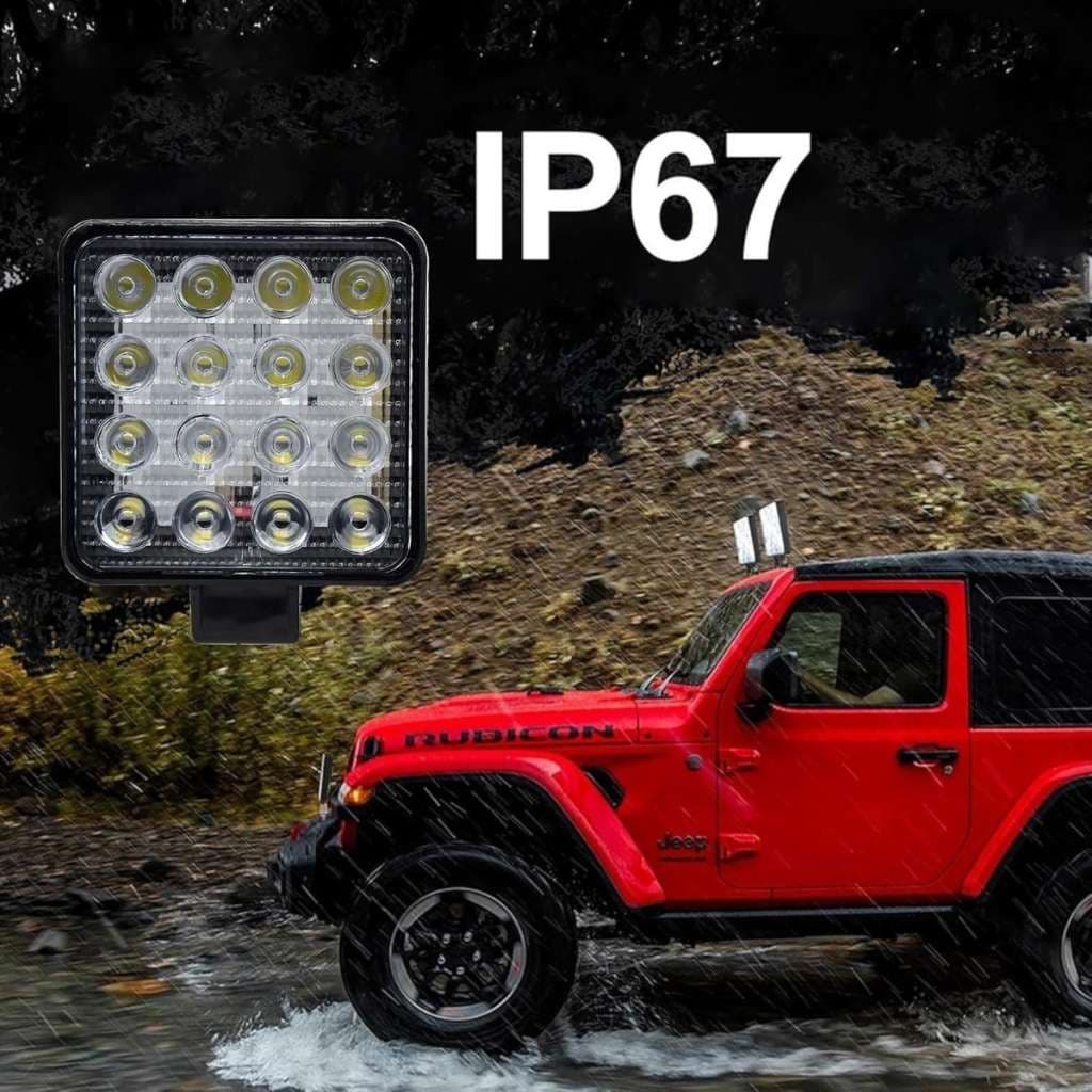 Phare de Travail LED 12V-24V en Aluminium pour Véhicules – مصابيح أمامية LED للألمنيوم 12 – 24 فولت لللمركبات - Accessoires Auto/Moto - صورة 3