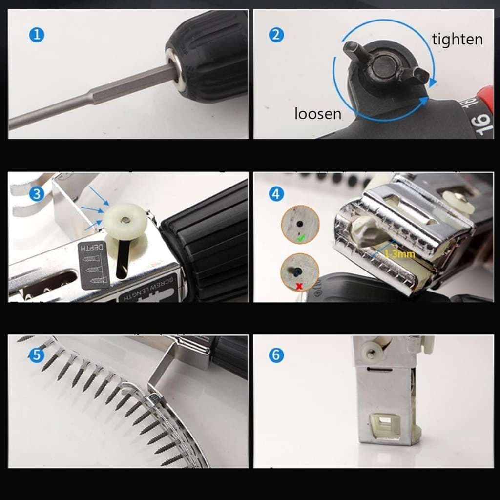 Adaptateur de Cloueur Automatique à Chaîne pour Visseuse – محول مسدس مسامير أوتوماتيكي بسلسلة لمفك البراغي - Outillage et Bricolage - صورة 3