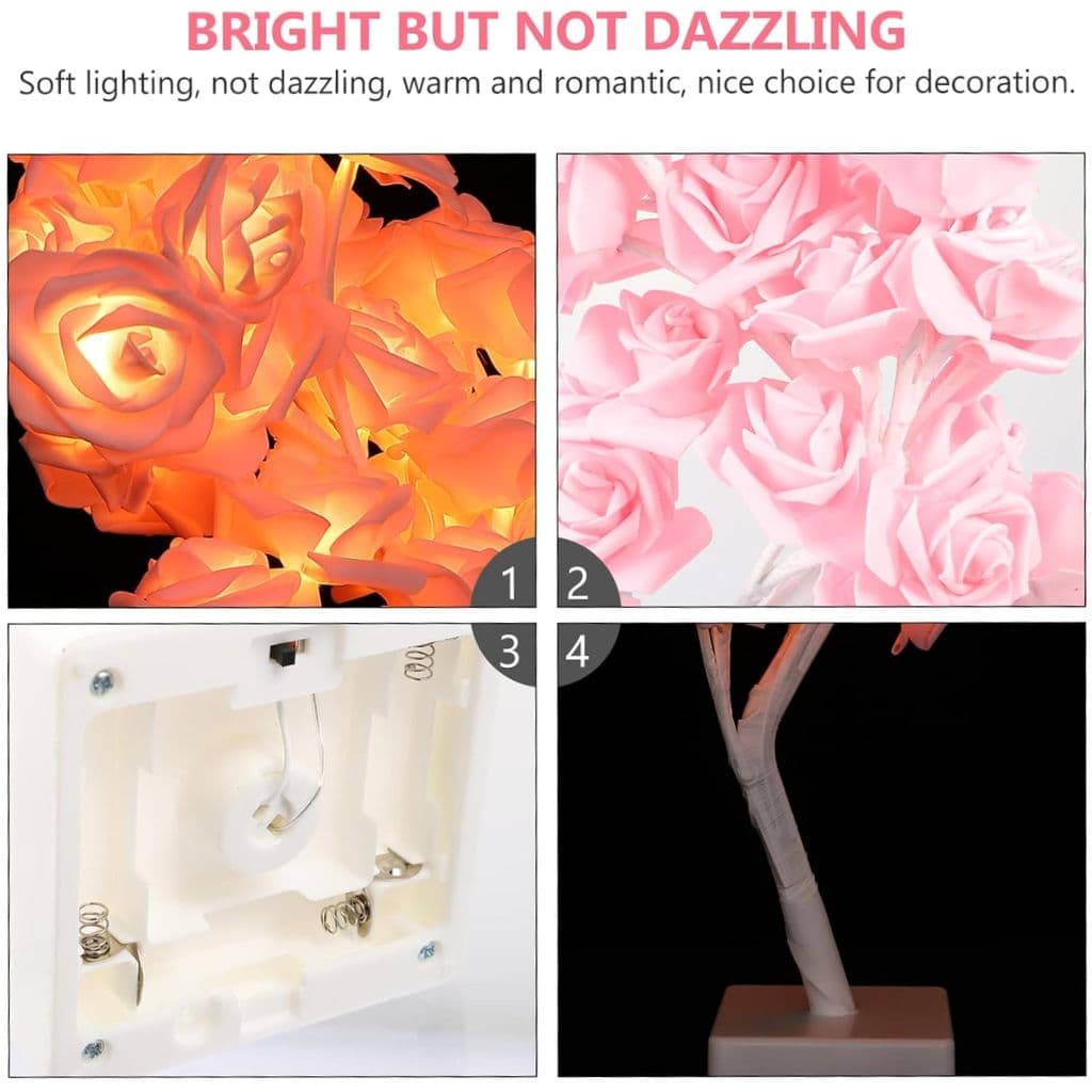 Lampe de Table fleur avec LED – مصباح طاولة زهور - Décoration - صورة 3