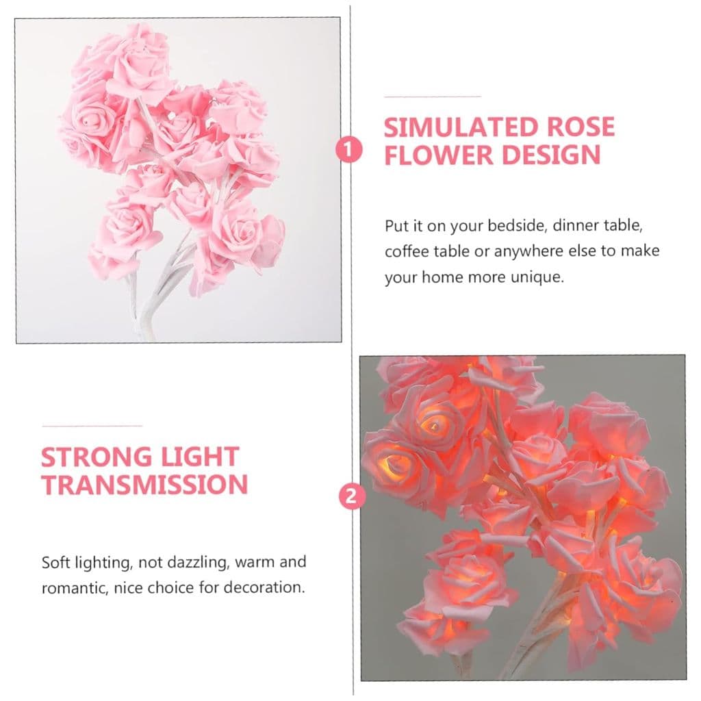 Lampe de Table fleur avec LED – مصباح طاولة زهور - Décoration - صورة 4