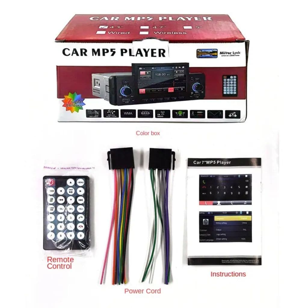 Autoradio Bluetooth avec Écran MP5 et Fonction MirrorLink – راديو سيارة بلوتوث مع شاشة - Accessoires Auto/Moto - صورة 9