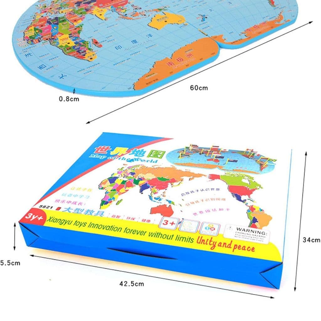 Puzzle Carte du Monde en Bois Pliable avec Drapeaux et Capitales – لعبة تعليمية للأطفال خريطة العالم مع الأعلام والعواصم - Jouet & Gaming - صورة 8