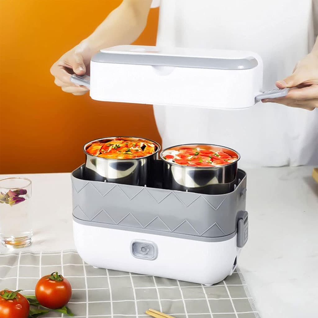 Boîte à Lunch Électrique Portable avec 2 Récipients Amovibles en Acier Inoxydable – علبة تسخين طعام - Cuisine - صورة 6