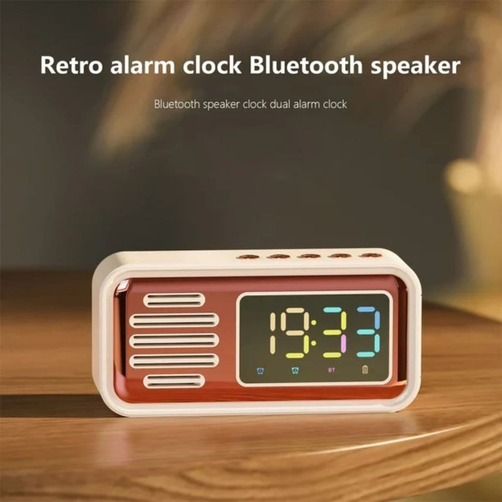 Réveil Bluetooth Rétro avec Haut-Parleur et Fonction IPX5 – ساعة منبه بلوتوث مع مكبر صوت - Électronique - صورة 6