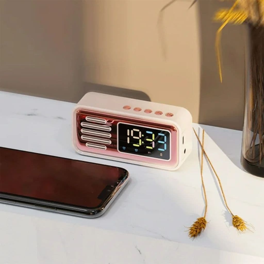Réveil Bluetooth Rétro avec Haut-Parleur et Fonction IPX5 – ساعة منبه بلوتوث مع مكبر صوت - Électronique - صورة 8