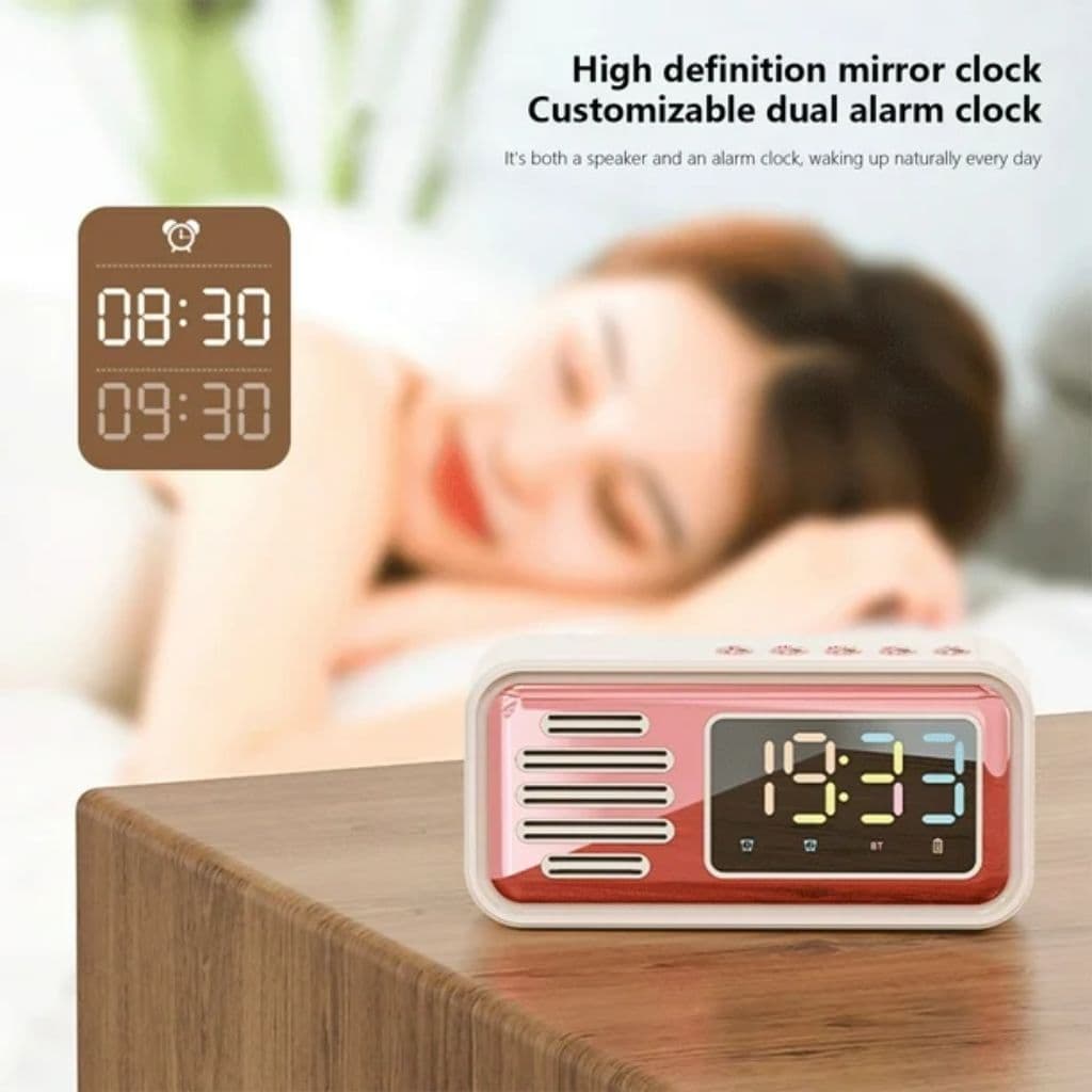 Réveil Bluetooth Rétro avec Haut-Parleur et Fonction IPX5 – ساعة منبه بلوتوث مع مكبر صوت - Électronique - صورة 9