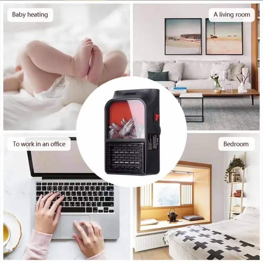 Chauffage Électrique Portable avec Effet Flamme 3D – مدفأة كهربائية محمولة بتأثير اللهب ثلاثي الأبعاد - Électronique - صورة 8