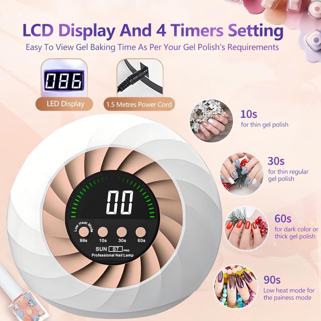Lampe à Ongles UV LED 268W avec Capteur Automatique et 4 Minuteries – مصباح العناية بالأظافر - Soins et Beauté - صورة 3