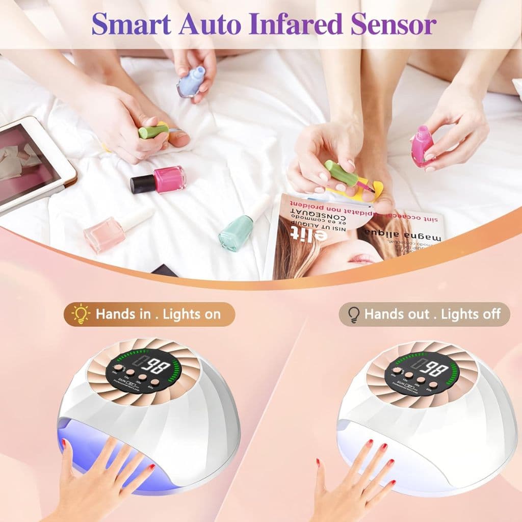 Lampe à Ongles UV LED 268W avec Capteur Automatique et 4 Minuteries – مصباح العناية بالأظافر - Soins et Beauté - صورة 4