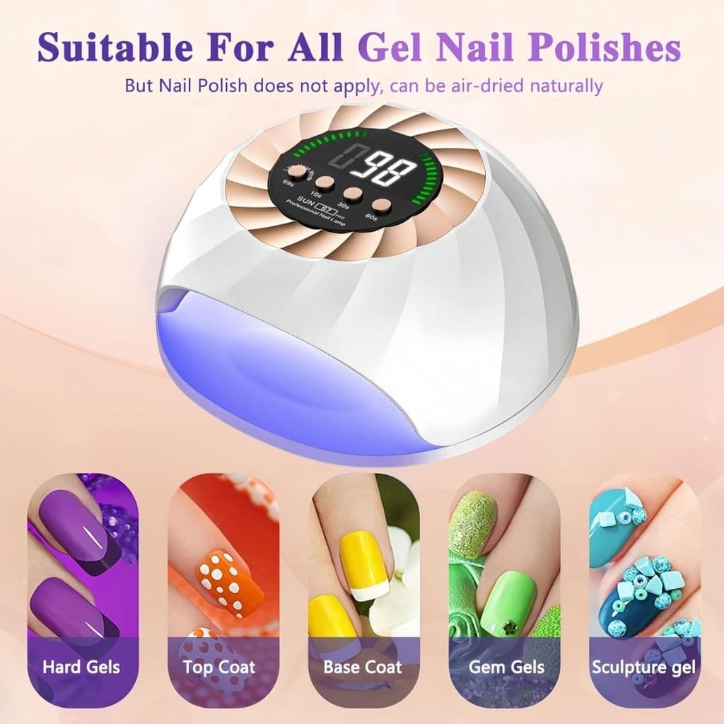 Lampe à Ongles UV LED 268W avec Capteur Automatique et 4 Minuteries – مصباح العناية بالأظافر - Soins et Beauté - صورة 6