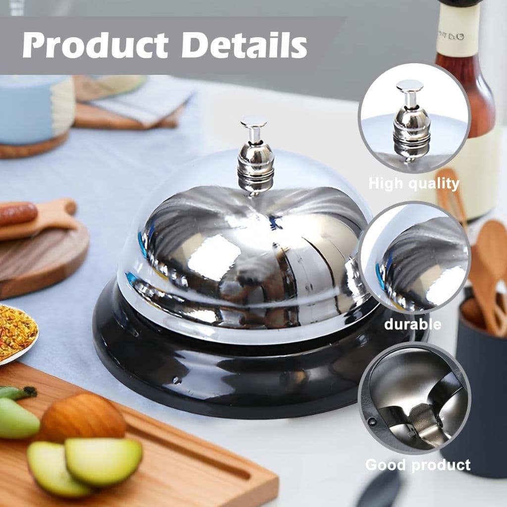 Mini Sonnette d'Appel en Métal Antirouille pour Bureau – جرس نداء معدني صغير مقاوم للصدأ للمكتب - Divers - صورة 4