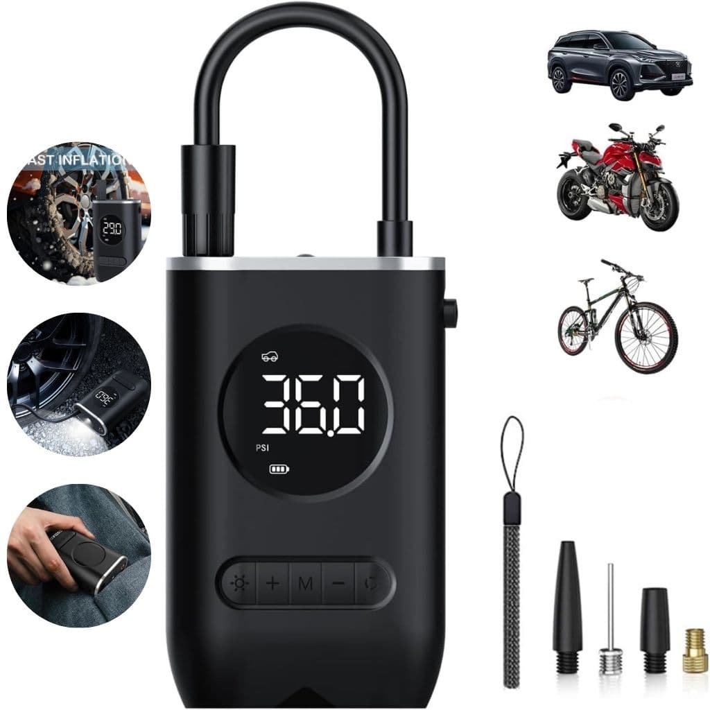Compresseur d'Air Portable 150 PSI avec Lampe LED – منفاخ هواء محمول مع إضاءة - Accessoires Auto/Moto - صورة 1