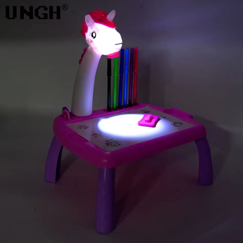 Jouet Projecteur de Dessin Aolieh, Table de Dessin Éducative pour Enfants avec Projecteur LED et Accessoires – لعبة جهاز عرض الرسم للأطفال - Jouet & Gaming - صورة 5