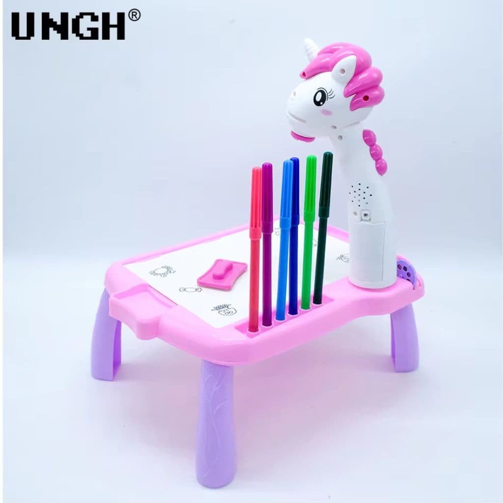 Jouet Projecteur de Dessin Aolieh, Table de Dessin Éducative pour Enfants avec Projecteur LED et Accessoires – لعبة جهاز عرض الرسم للأطفال - Jouet & Gaming - صورة 6