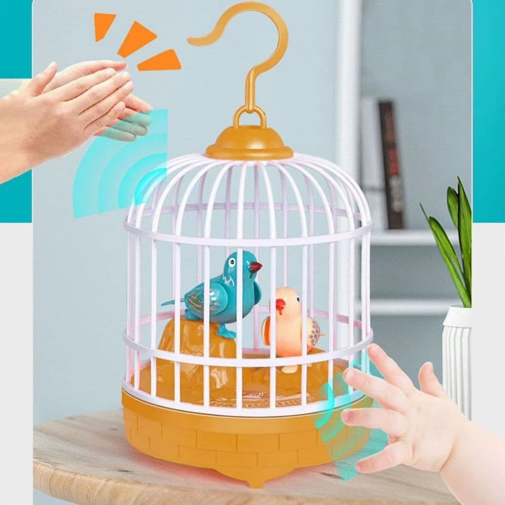 Jouet Électrique de Simulation de Cage à Oiseaux avec Contrôle Sonore – لعبة قفص الطيور المكررة للكلام - Jouet & Gaming - صورة 4