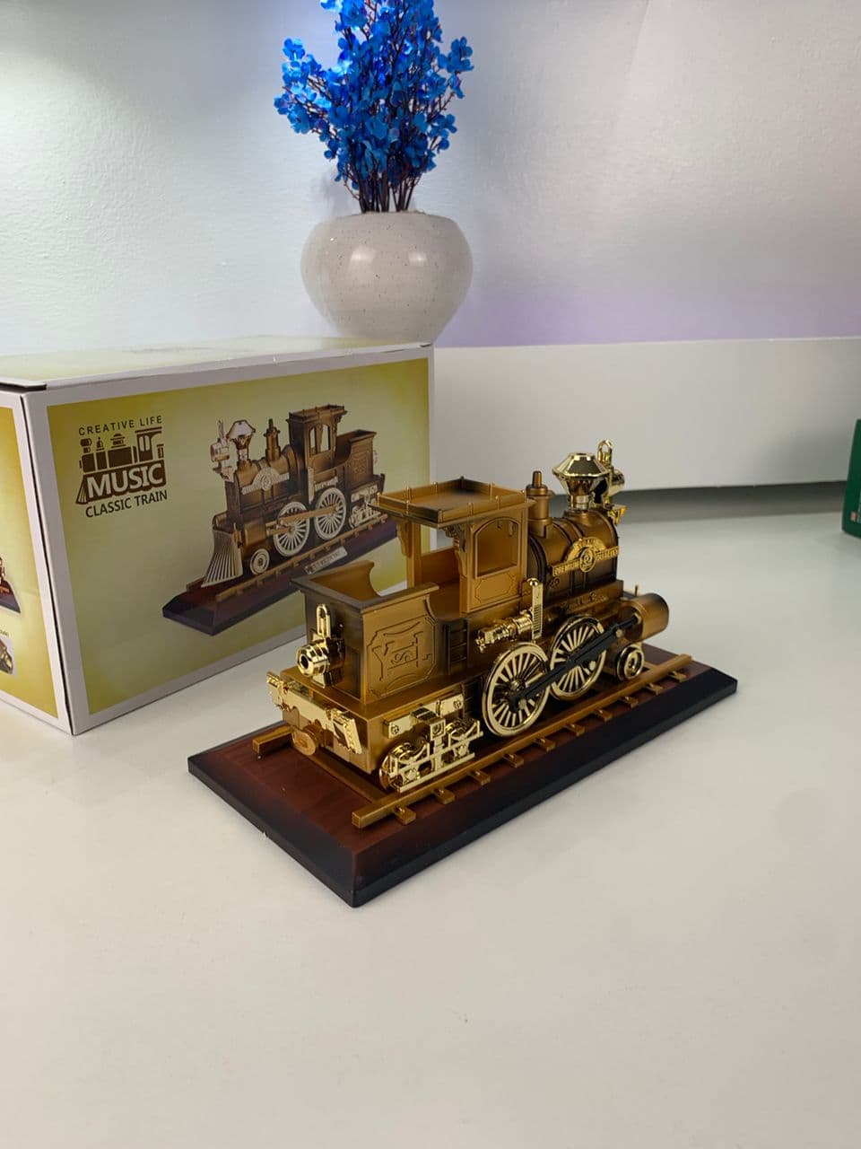 Boîte à Musique Locomotive Mobile en Bronze – علبة موسيقى قاطرة متحركة - Décoration - صورة حقيقية 7