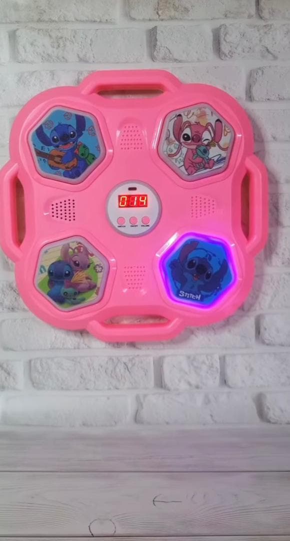 Machine de Boxe Stitch Musicale Rose – آلة الملاكمة الموسيقية للأطفال - Jouet & Gaming - صورة حقيقية 4