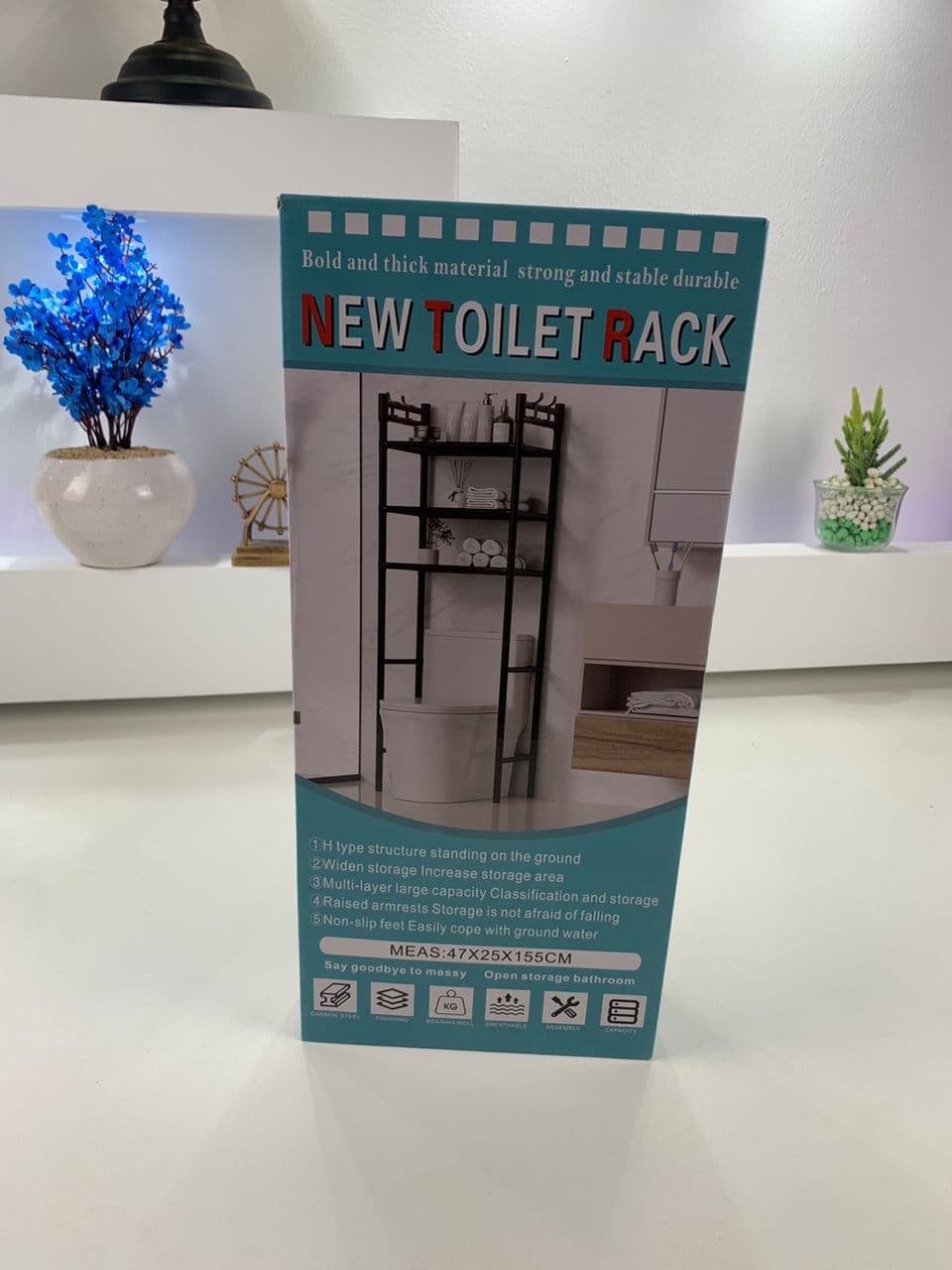 Étagère de Rangement Moderne sur Pied pour Toilettes 3 Tier – رف تخزين المرحاض - Maison - صورة حقيقية 6