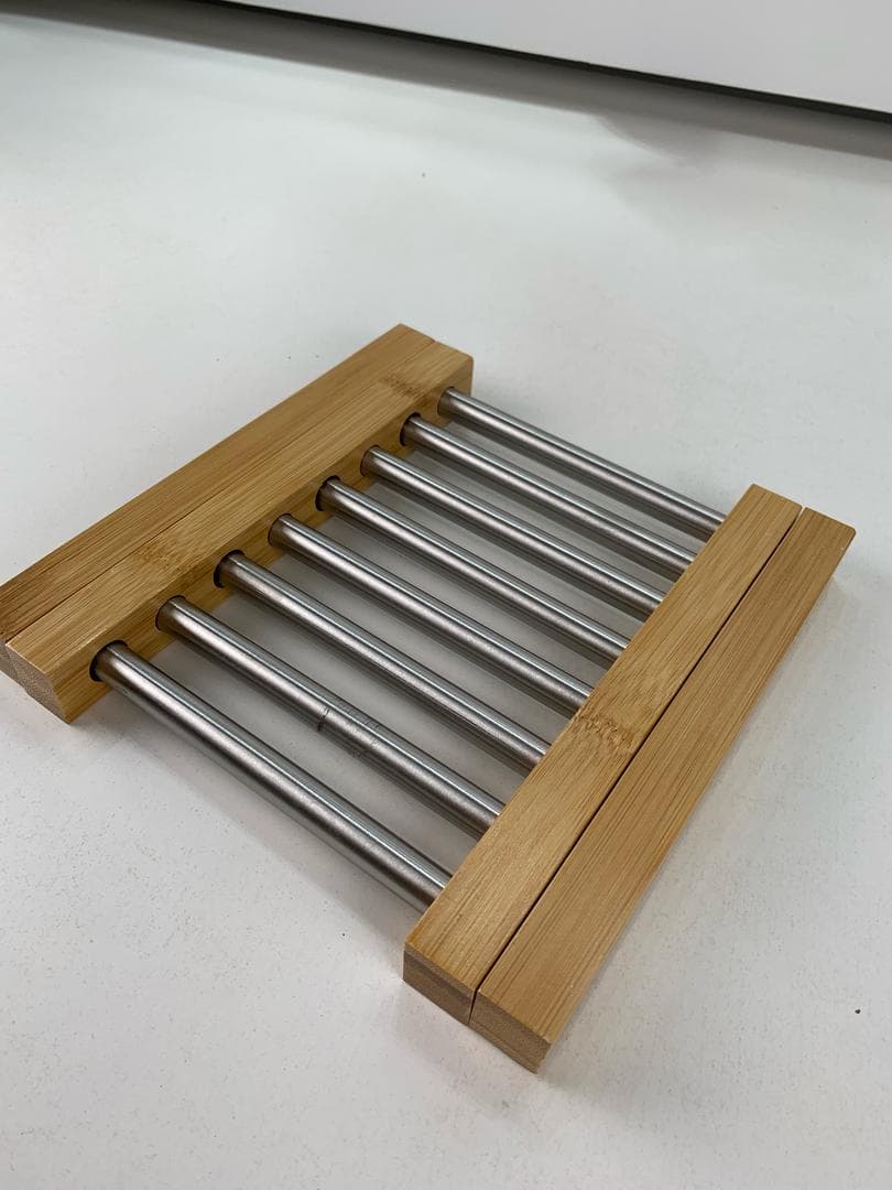 Dessous de Plat Extensible en Bambou et Acier Inoxydable – قاعدة أواني قابلة للتمديد - Cuisine - صورة حقيقية 9