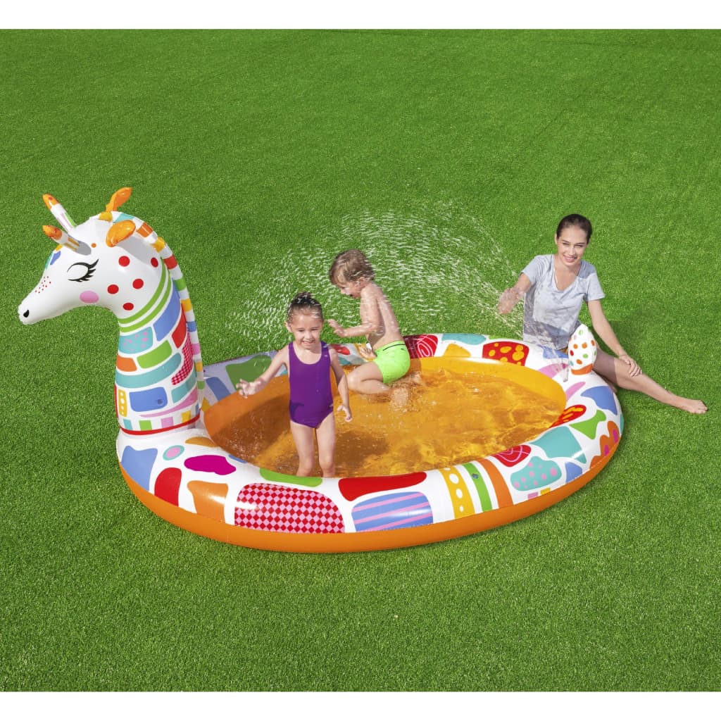 Piscine Rond Gonflable Giraffe Pour Enfants Avec Arroseur 266x157x127cm Bestway 53089 - Jouet & Gaming - صورة 1