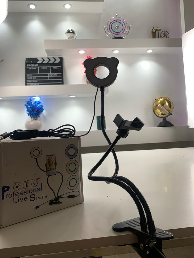 Studio Professional Live Stream Selfie Light Set – عدة التصوير الإحترافيةمع حلقة ضوئية - Électronique - صورة حقيقية 7