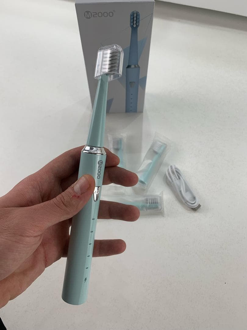 Brosse À Dents Électrique Sonique avec 4 Têtes et 5 Modes – فرشاة أسنان - Électronique - صورة حقيقية 5