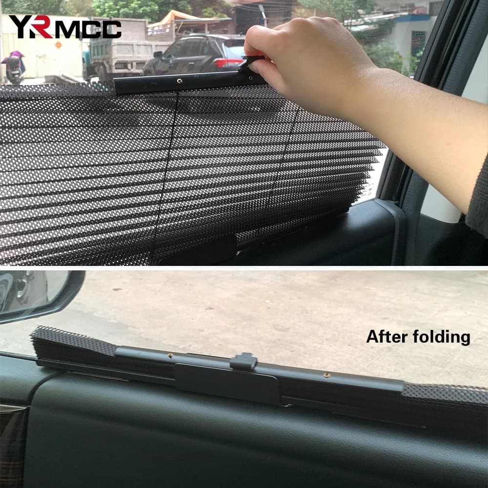 Rideau pare-soleil rétractable pour vitres de voiture 2Pcs – واقي الشمس في السيارة - Accessoires Auto/Moto - صورة 3