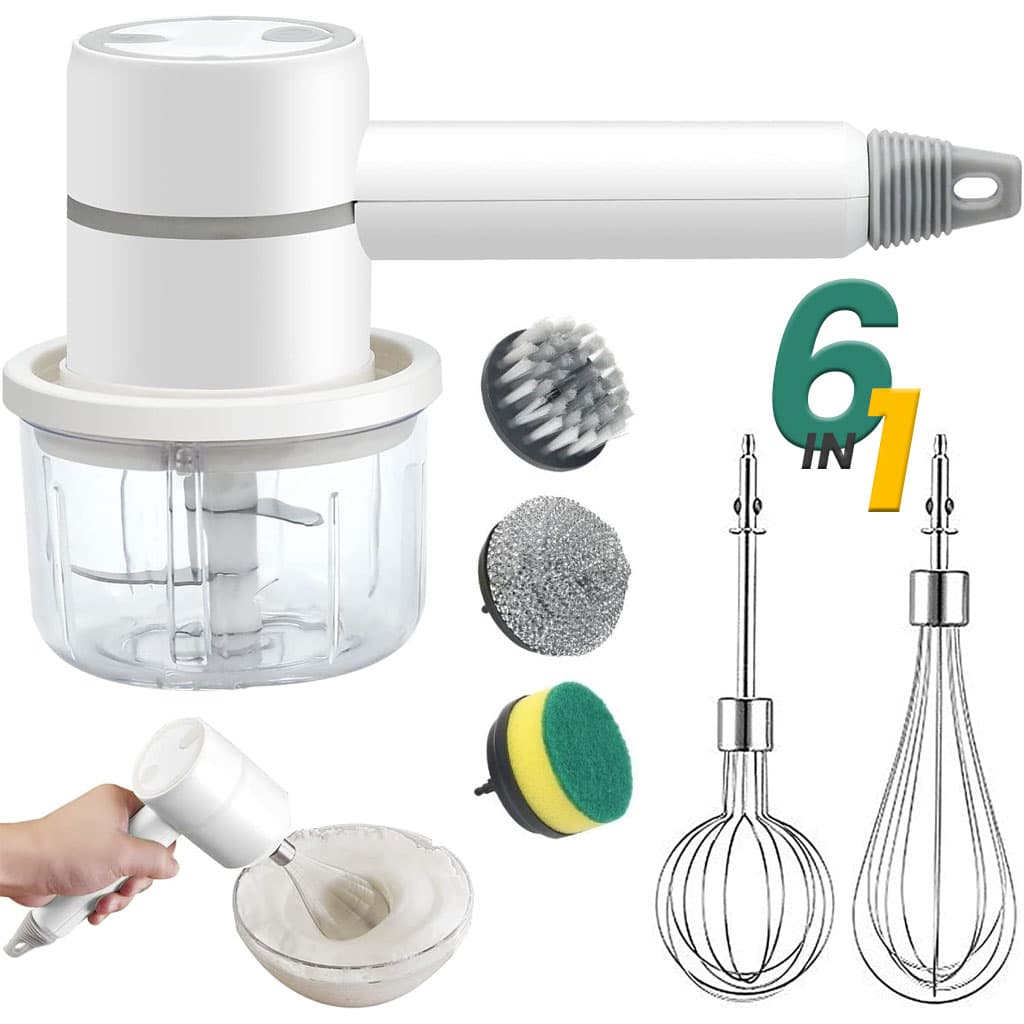 Batteur de Cuisine 6en1 Multifonction avec Plusieurs Têtes – جهاز تحضير الطعام وفرشاة تنظيف - Cuisine - صورة 1