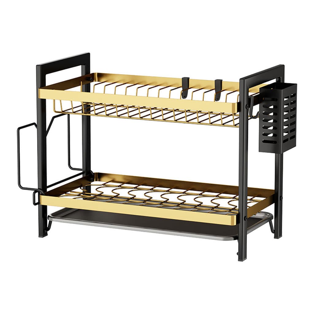Égouttoir à Vaisselle 2 Niveaux Gold pour Comptoir de Cuisine – حامل أواني ذهبي - Cuisine - صورة 6