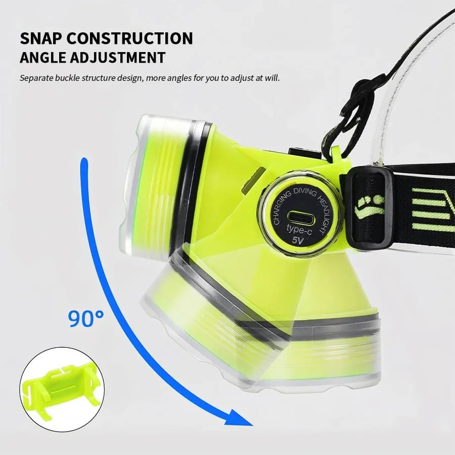 Lampe Frontale de Plongée Étanche et Rechargeable – مصباح غطس - Électronique - صورة 3