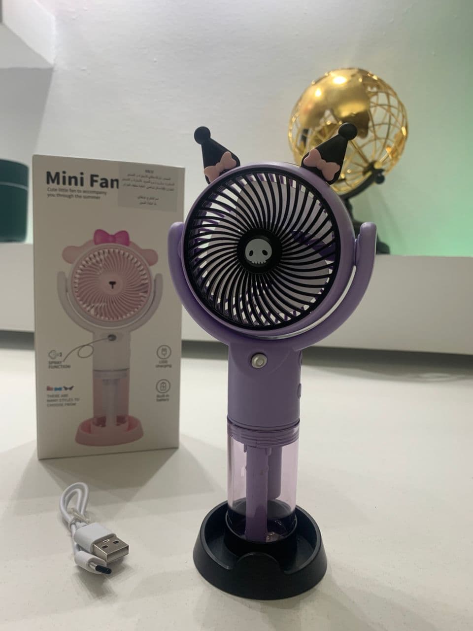 Humidificateur et Ventilateur Portatif avec Batterie Rechargeable USB 2en1 – مروحة ومعطر جو - Électronique - صورة حقيقية 9