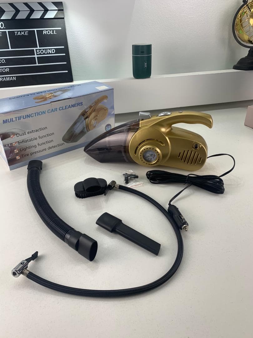 Aspirateur Portable 4 en 1 pour Voiture avec Gonfleur de Pneu Numérique – مكنسة كهربائية وجهاز نفخ العجلات - Accessoires Auto/Moto - صورة حقيقية 7