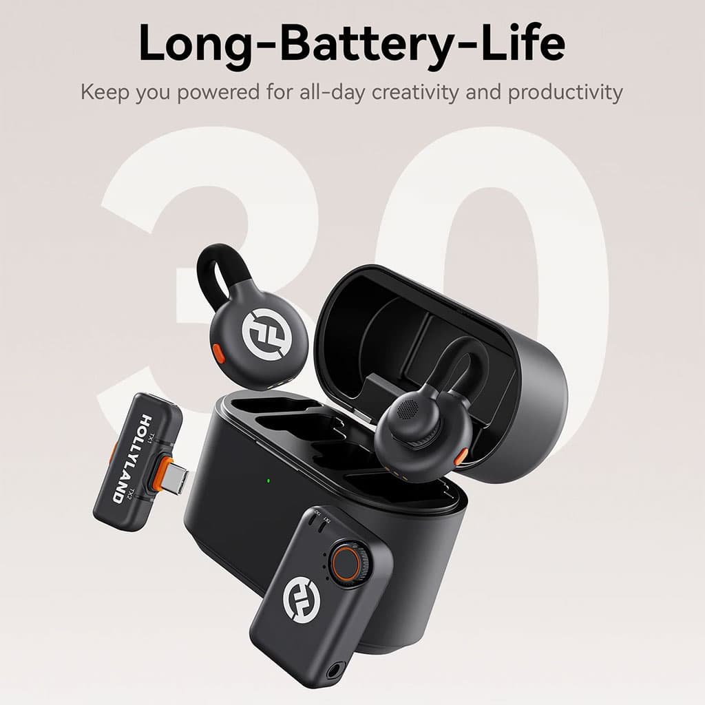 Microphone cravate sans fil Hollyland Lark M2S Combo (récepteur caméra + récepteur USB-C + câble Lightning) - Électronique - صورة 4
