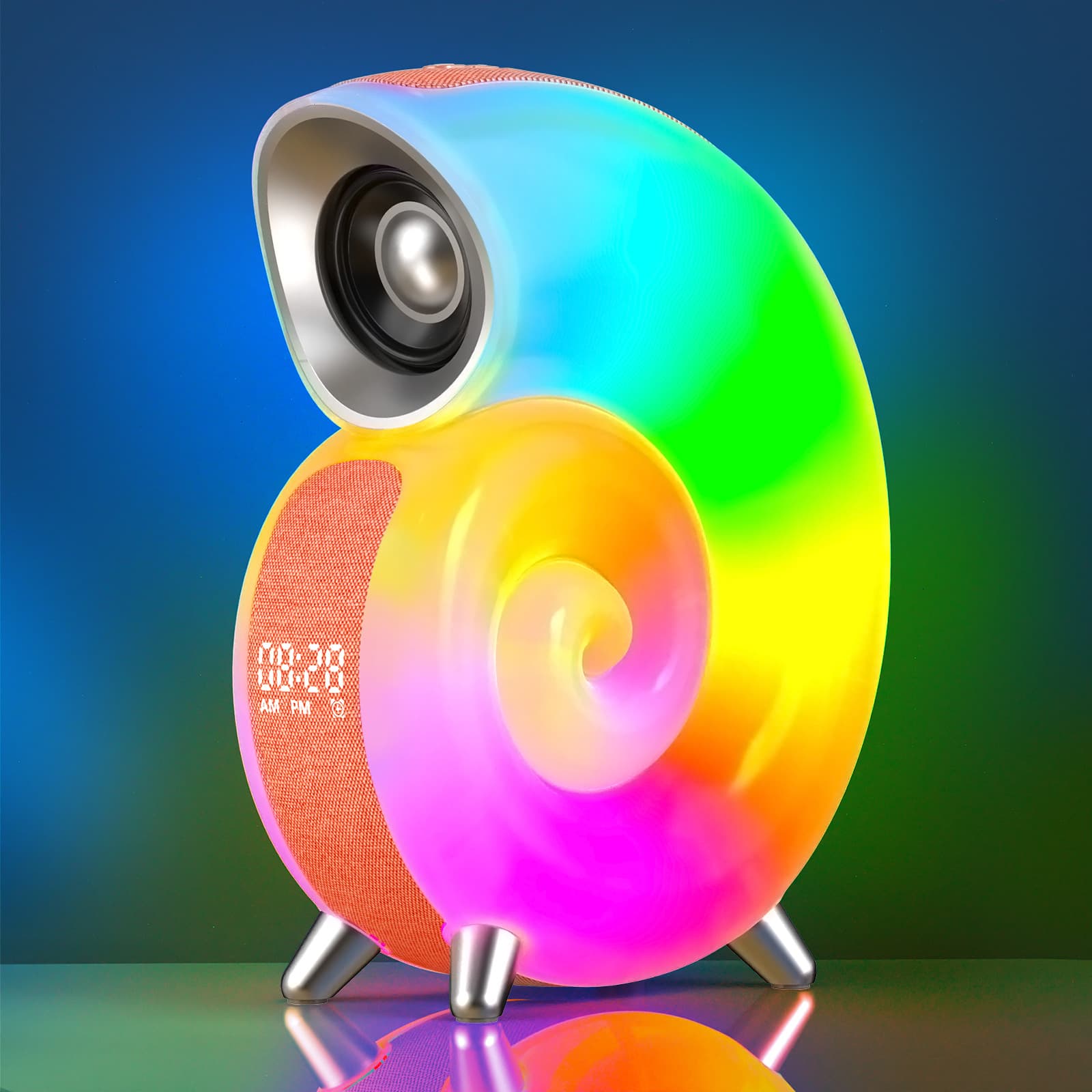 Lampe de Table avec Haut-parleur Bluetooth RGB – مكبر صوت ومنبه على شكل محارة - Électronique - صورة 1