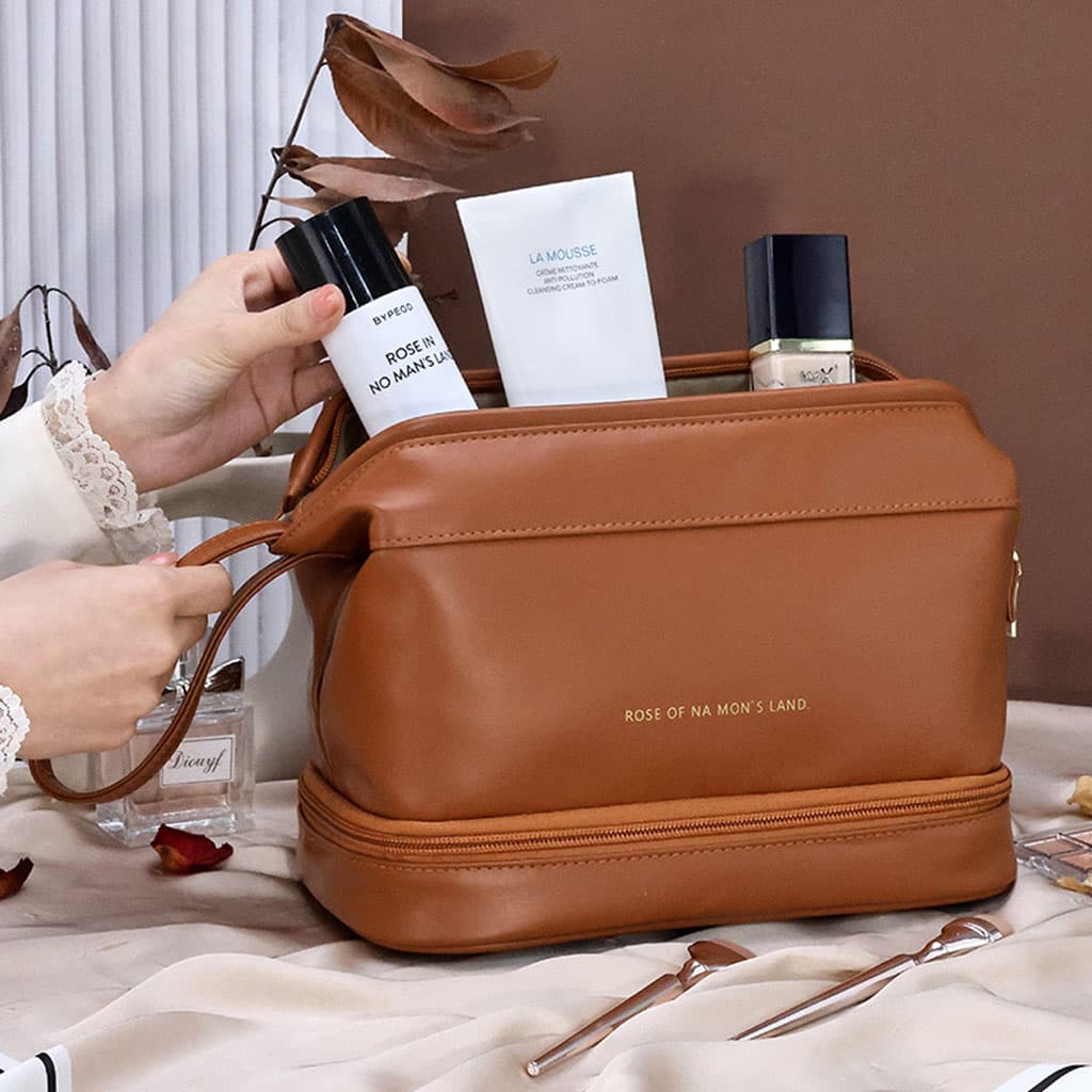 Trousse Maquillage et Pinceaux Imperméable à Double Couche - Soins et Beauté - صورة 1