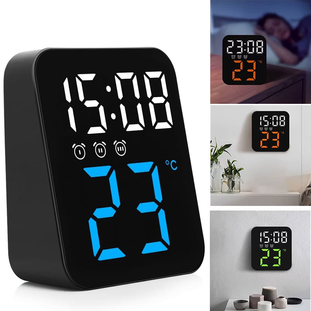 Horloge Murale Électronique avec Température GH8015 – ساعة إلكترونية مع عرض درجة الحرارة - Électronique - صورة 1