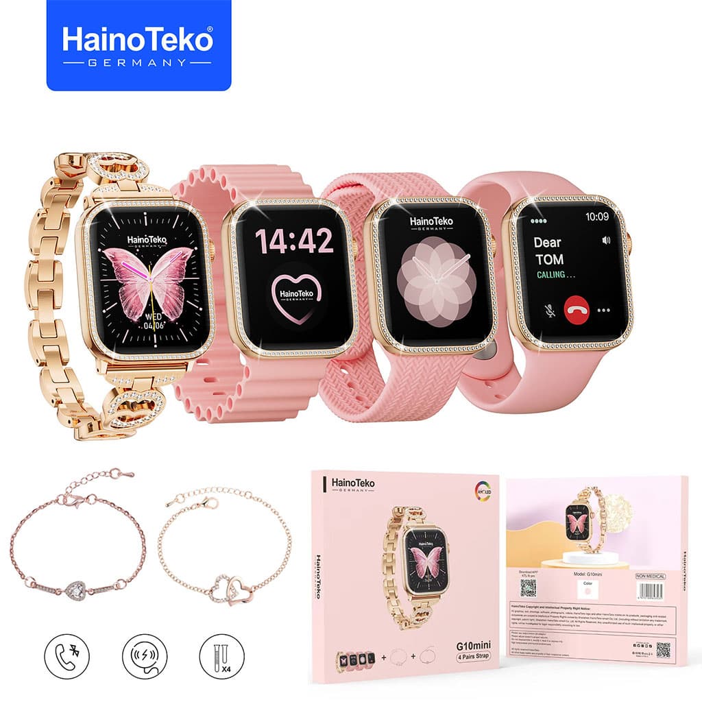 Haino Teko Germany G10 Mini Amoled Display 4 paires de bracelets – ساعة ذكية للنساء - Électronique - صورة 1