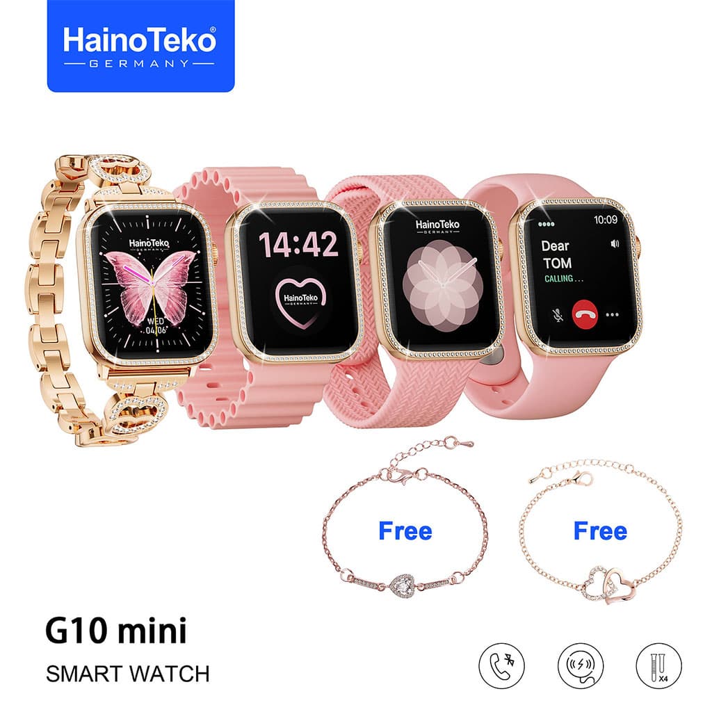 Haino Teko Germany G10 Mini Amoled Display 4 paires de bracelets – ساعة ذكية للنساء - Électronique - صورة 2