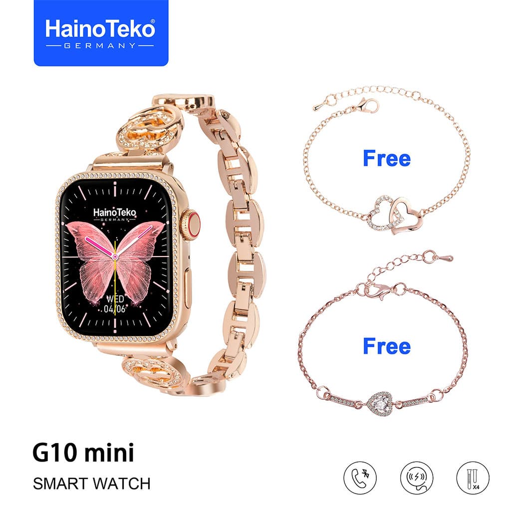 Haino Teko Germany G10 Mini Amoled Display 4 paires de bracelets – ساعة ذكية للنساء - Électronique - صورة 3