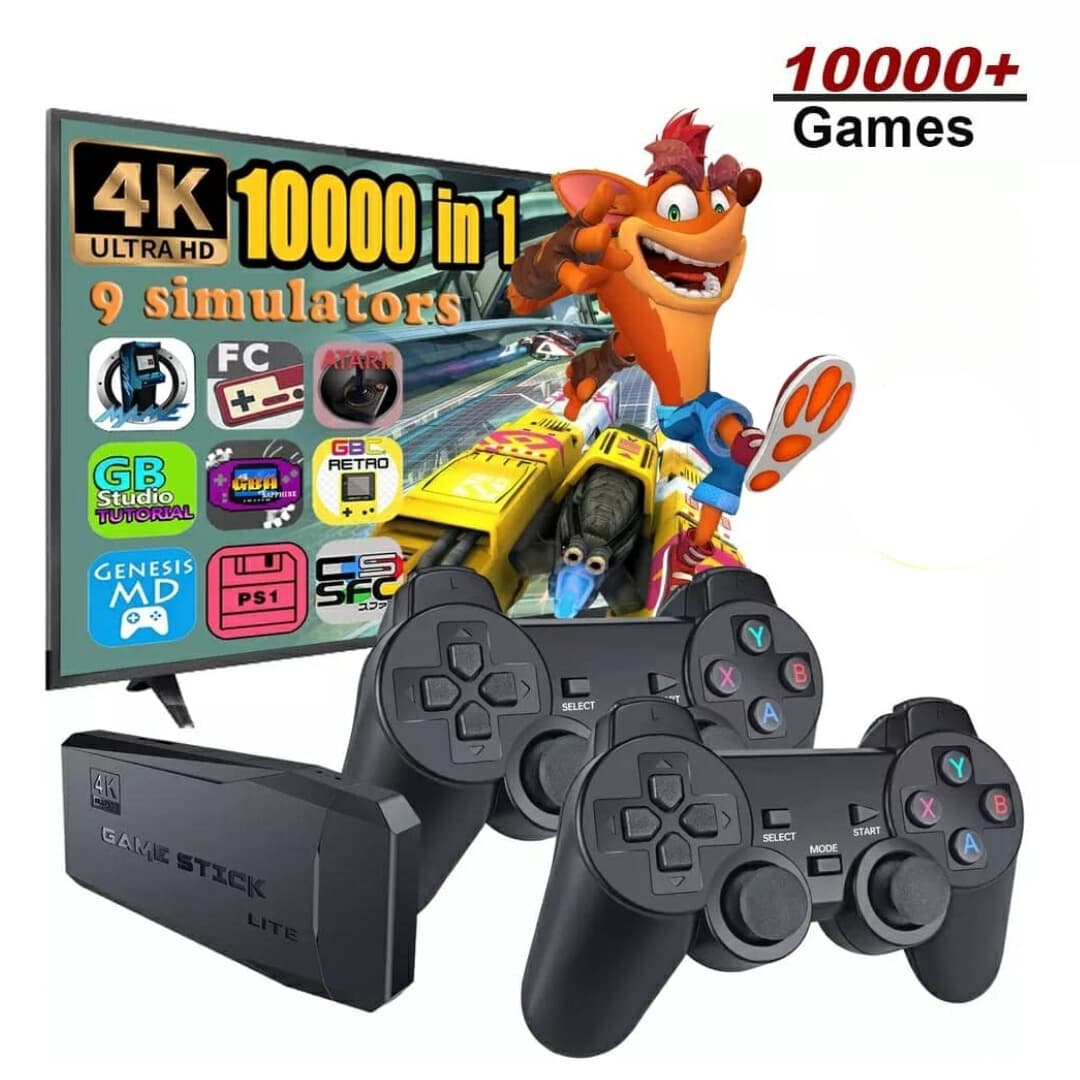 Console de jeu vidéo rétro avec 10000 jeux intégrés +2 manette sans fil 4K HDMI - Jouet & Gaming - صورة 1