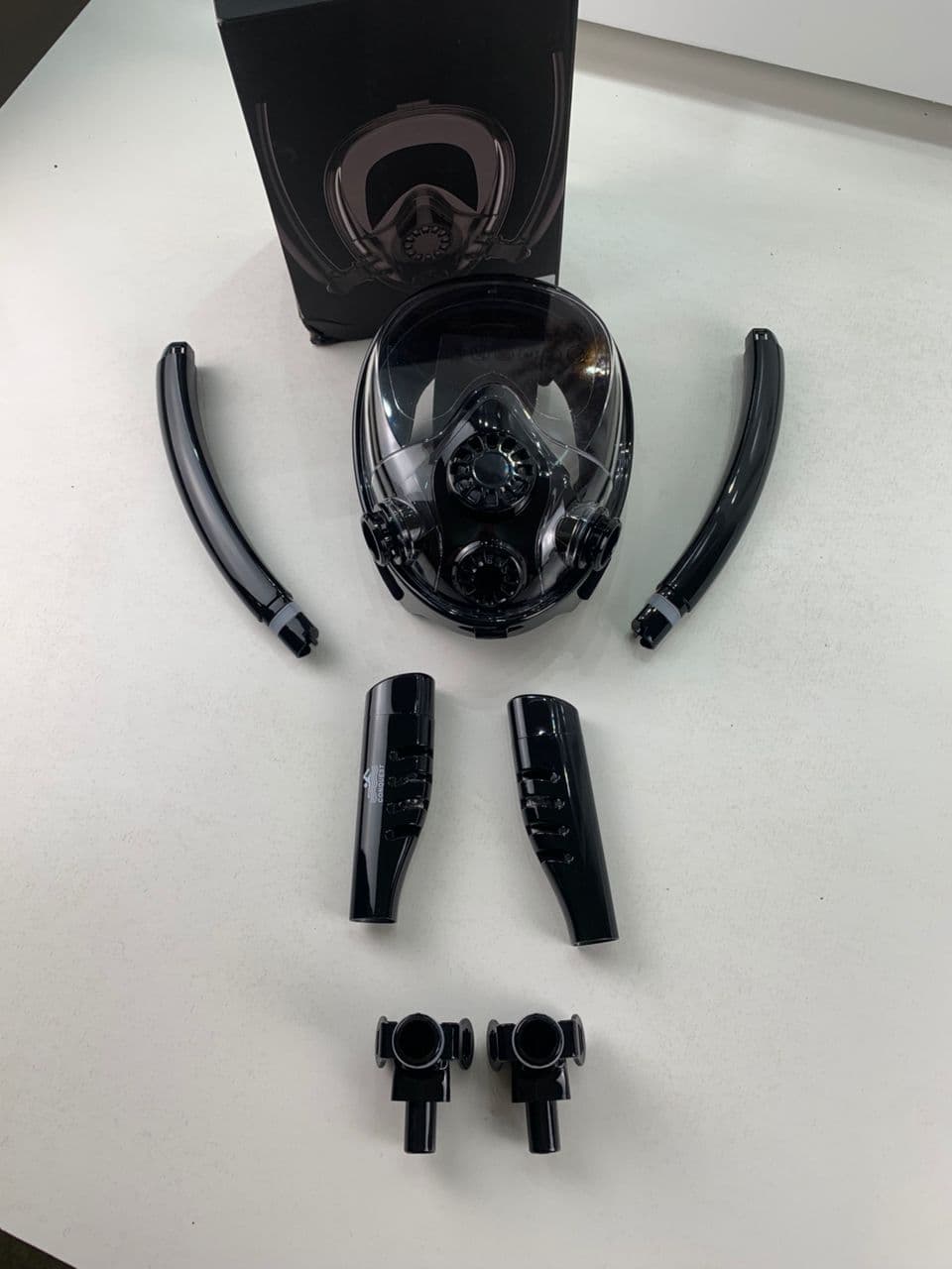 Masque de Plongée Intégral 180 ° Grande vue Anti-buée avec Double Tubes- قناع غوص إحترافي - Vacance & Loisir - صورة حقيقية 8