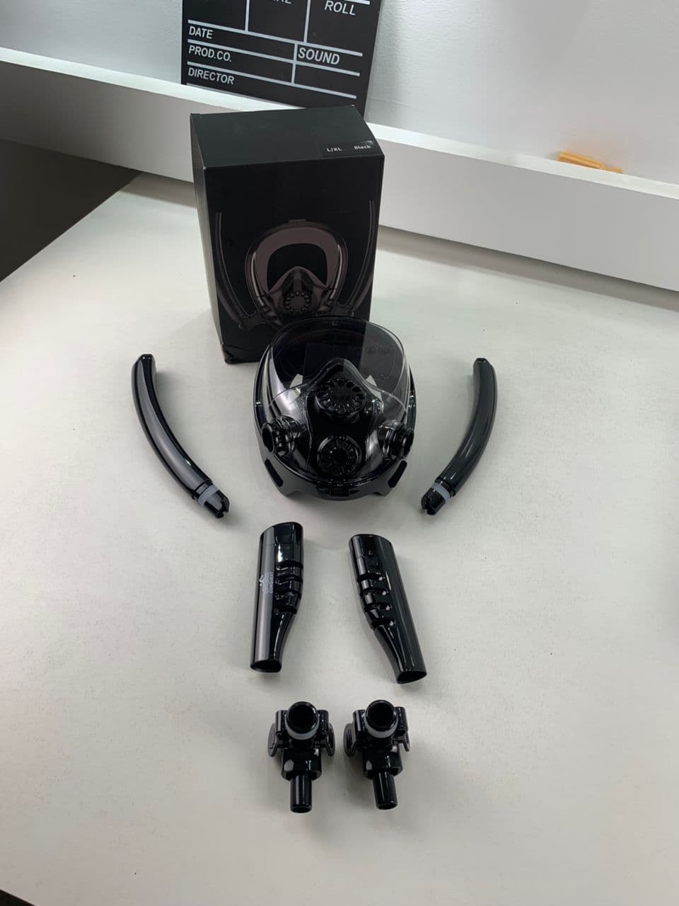 Masque de Plongée Intégral 180 ° Grande vue Anti-buée avec Double Tubes- قناع غوص إحترافي - Vacance & Loisir - صورة حقيقية 9
