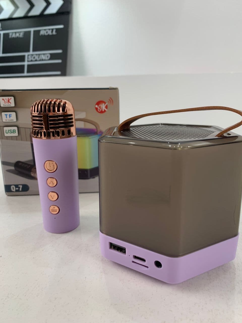 Enceinte Karaoké avec éclairage RVB et microphones sans fil – مكبر صوت كاريوكي - Électronique - صورة حقيقية 9