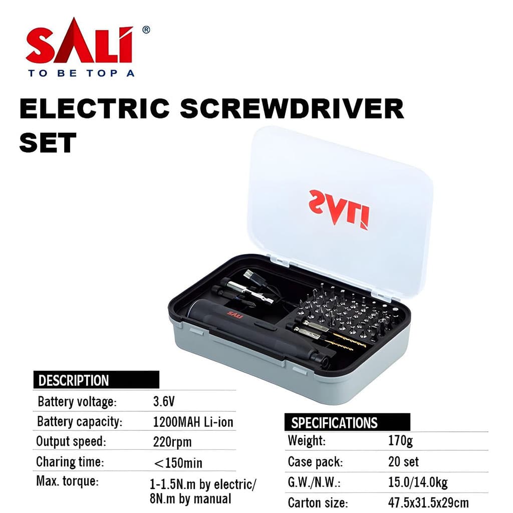 Tournevis Électrique Sans Fil SALI 39 en 1 Batterie Lithium 1200mAh – مفك براغي كهربائي - Outillage et Bricolage - صورة 3