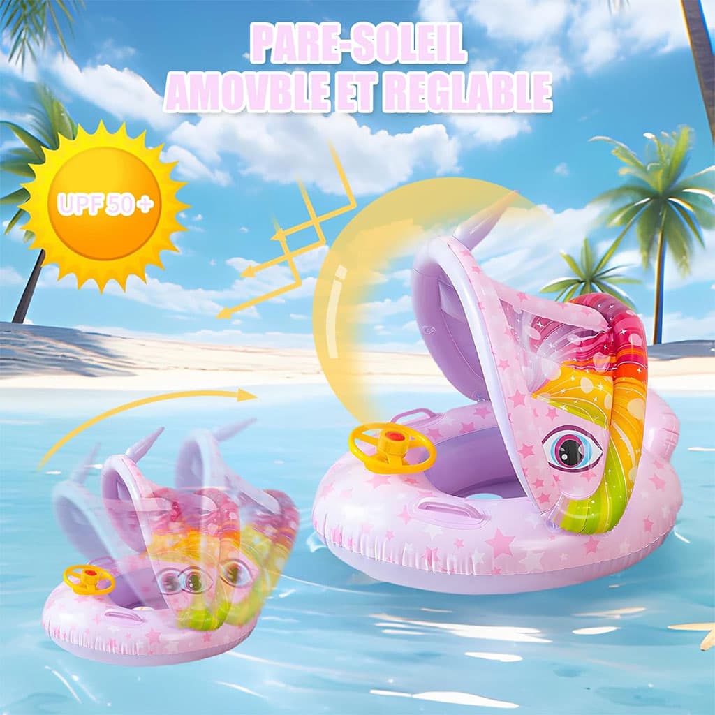 Bouée de natation gonflable pour bébé avec toit et Claxone – عوامة أطفال مع مظلة - Vacance & Loisir - صورة 3