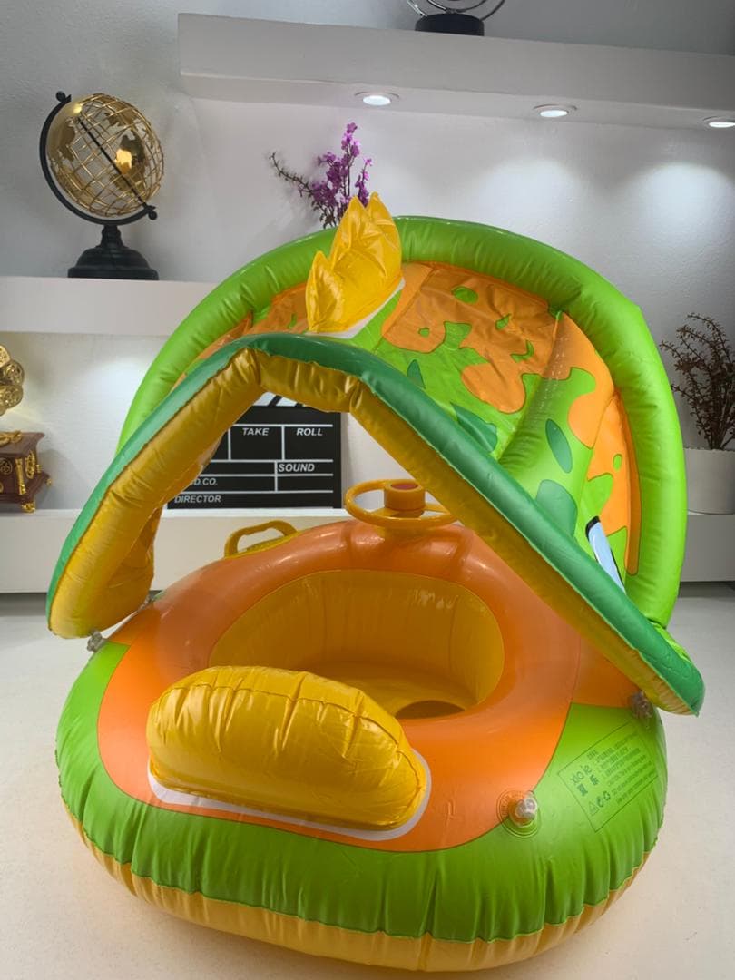 Bouée de natation gonflable pour bébé avec toit et Claxone – عوامة أطفال مع مظلة - Vacance & Loisir - صورة حقيقية 9