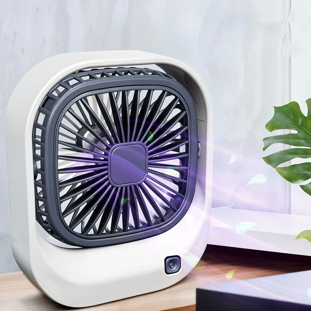 Mini ventilateur carré rechargeable par USB – مروحة مكتب قابلة للشحن - Électronique - صورة 1