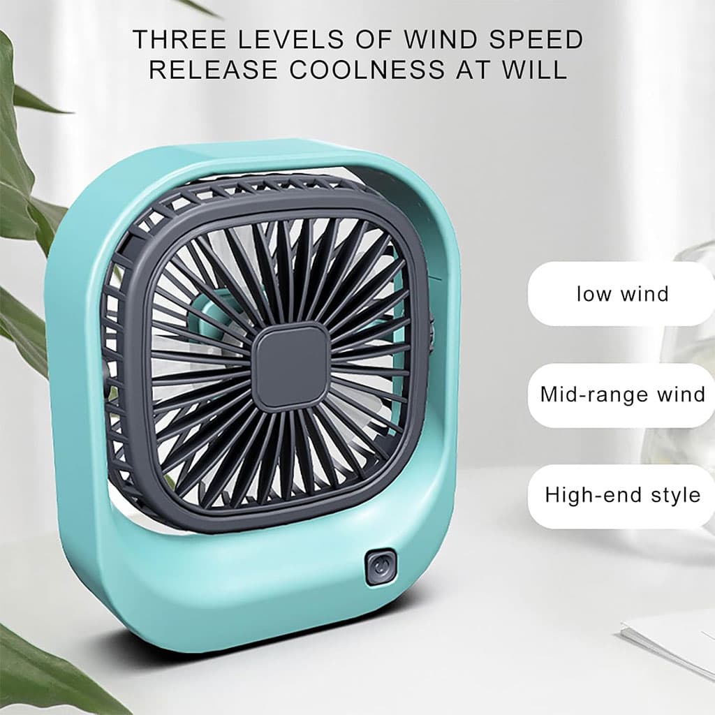 Mini ventilateur carré rechargeable par USB – مروحة مكتب قابلة للشحن - Électronique - صورة 5