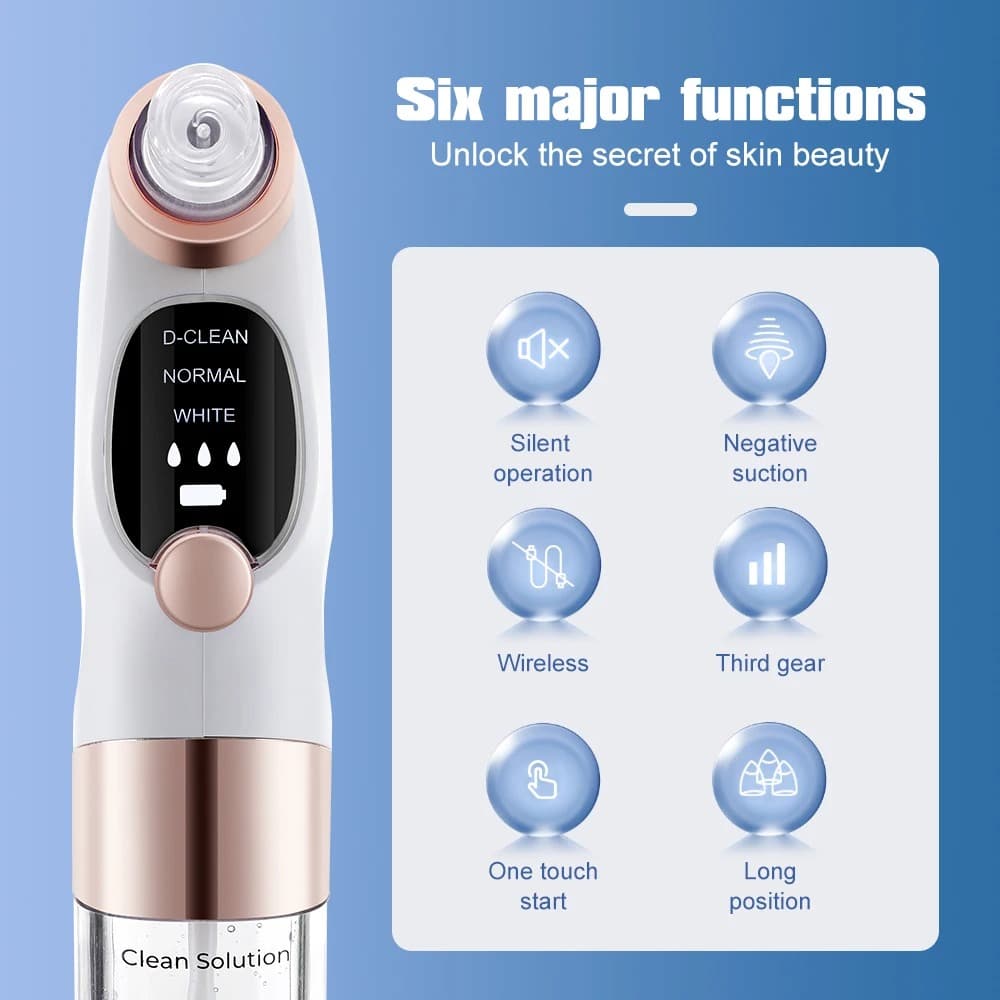 Aspirateur de Point Noirs avec 6 têtes d’aspiration et 3 modes – جهاز إزالة الرؤوس السوداء - Soins et Beauté - صورة 3