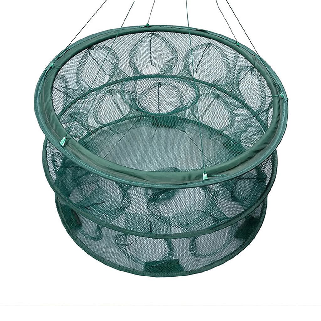 Piège de Pêche Poissons Rond 20 Trous pliable et portable 70cm – شبكة صيد الأسماك - Camping et Randonnée - صورة 2